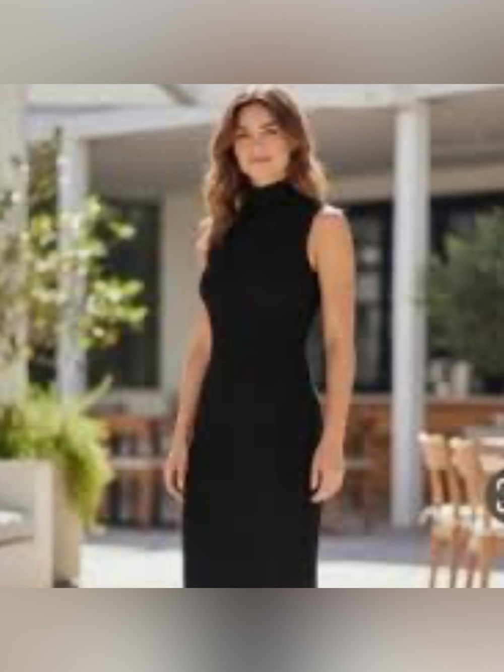 Moda International Black Knit Turtleneck Midi Dress